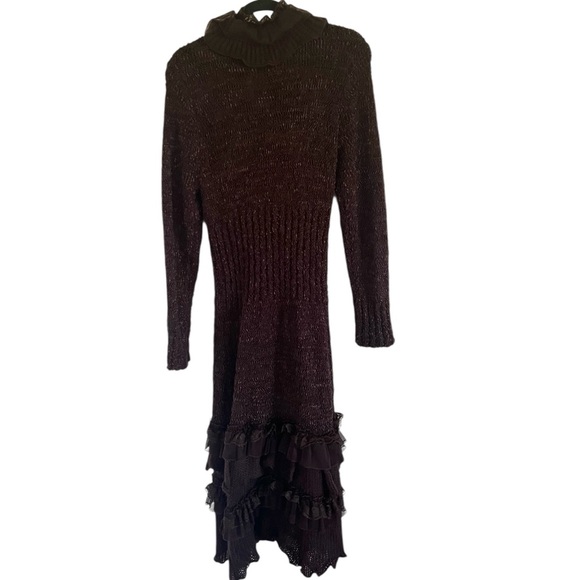 Pretty Angel Brown Long Ruffle Lace Cardigan Large - Picture 2 of 12